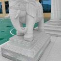 林芝 白麻花岗岩动物异形石雕-大象