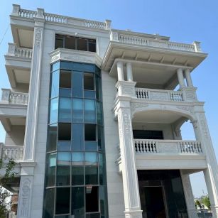 林芝 白麻花岗岩别墅外墙干挂效果展示