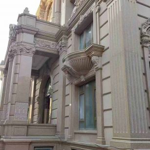 林芝 黄金麻花岗岩光面别墅外墙干挂施工完成