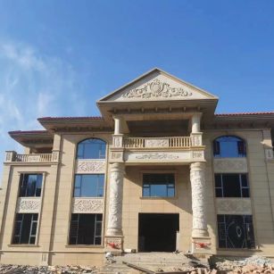 林芝 黄金麻花岗岩别墅外墙干挂