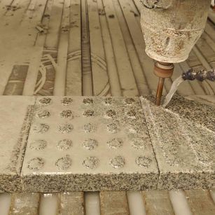 林芝 芝麻白花岗岩石材盲人石、盲道石、盲点石