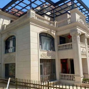 林芝 黄金麻花岗岩荔枝面别墅外墙干挂