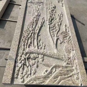 林芝 黄金麻雕刻板浮雕迎客松