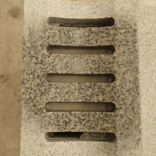 林芝 芝麻白拉丝面花岗岩U型开槽排水槽