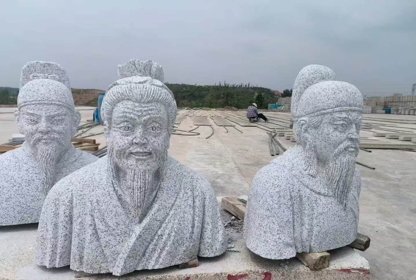 林芝 白麻花岗岩石材人物立体雕刻