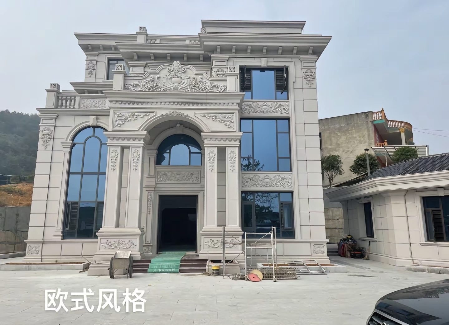 林芝 白麻花岗岩别墅外墙干挂