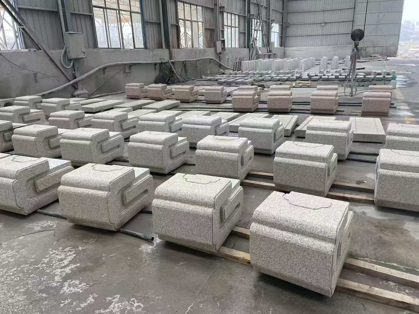 林芝 白麻花岗岩异形加工-石凳，坐凳